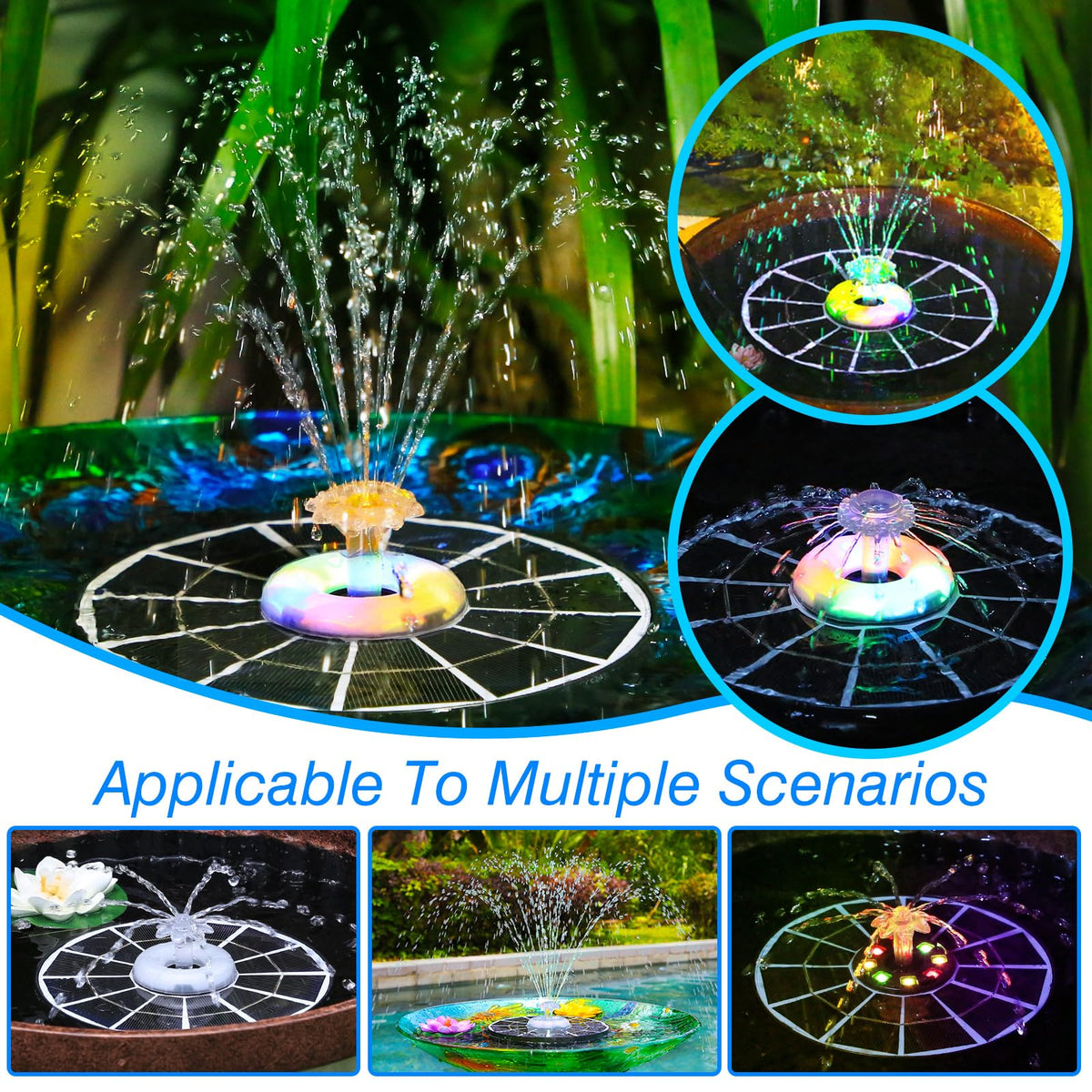 AISITIN 2200mAh battery powers the fountain for longer evenings.