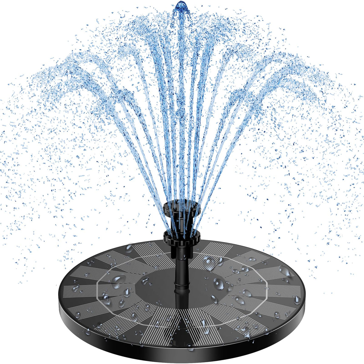 AISITIN 3.5W solar bird bath pump, front view, ready to energize outdoor water features.