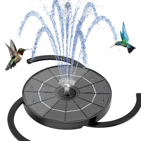 AISITIN 3.5W solar panel in direct sun powering a vibrant water spray for garden use