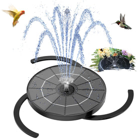 AISITIN 3.5W solar panel powering a bird fountain in direct sunlight