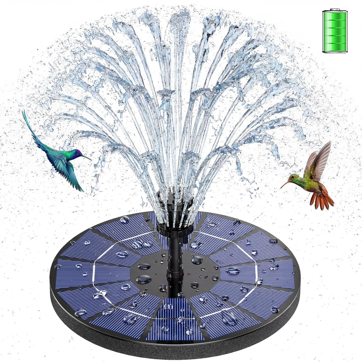 AISITIN 3.5W solar pump with six nozzles for bird baths and ponds
