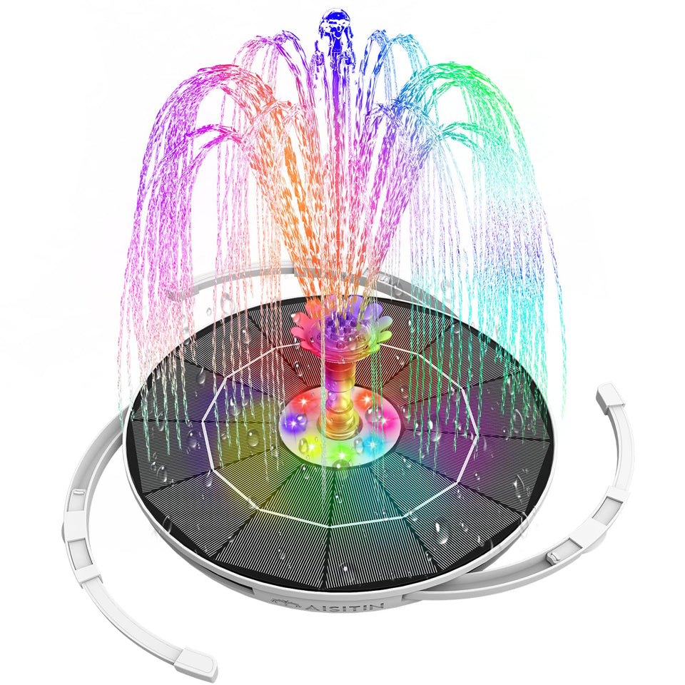 AISITIN 6.5W solar fountain pump delivers immediate spray for bird baths