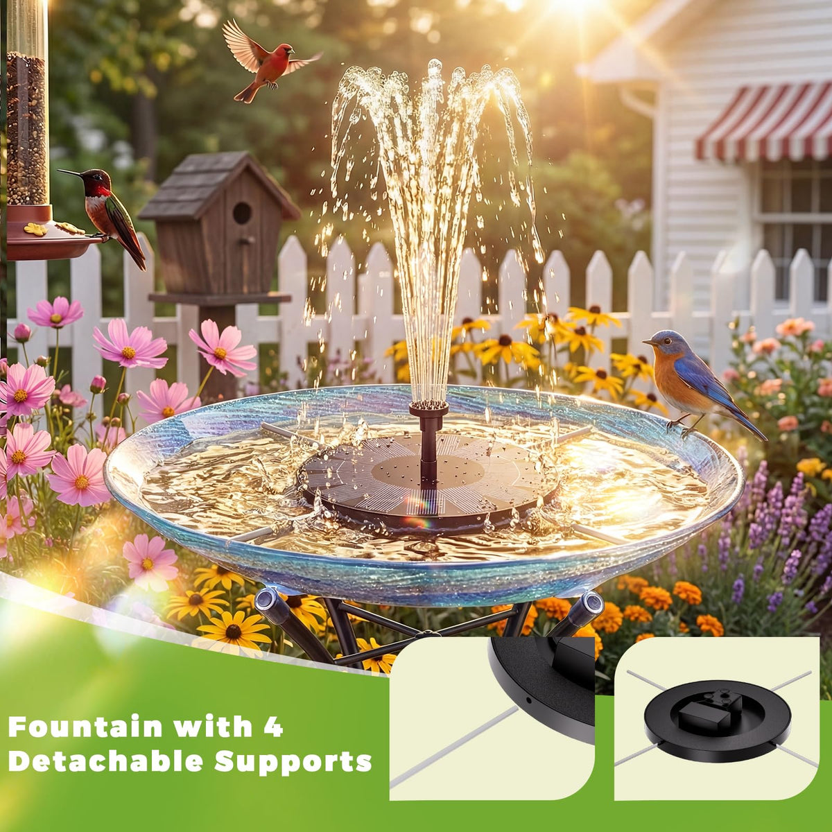AISITIN six-nozzle spray patterns for ponds and bird baths.