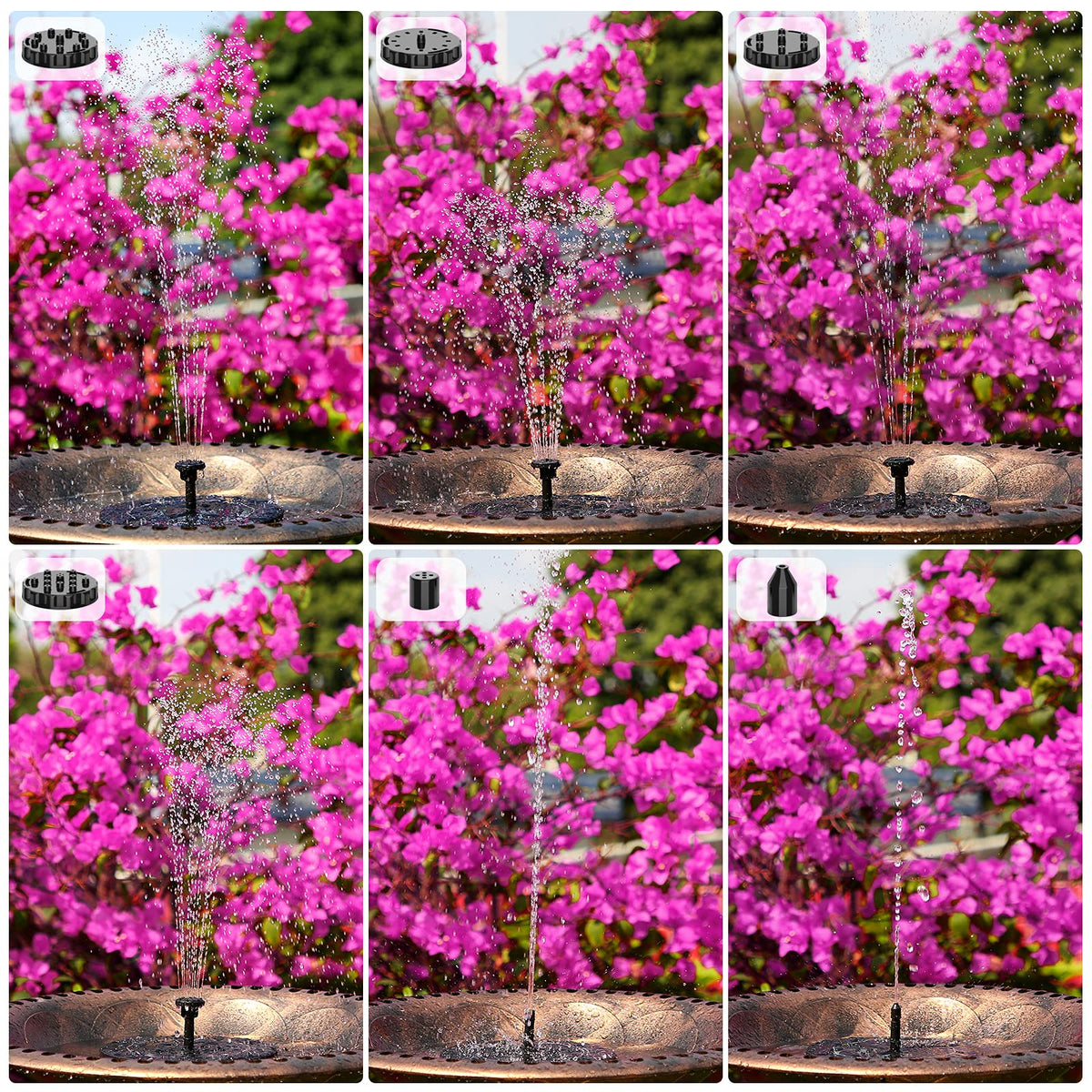 AISITIN bird-attracting fountain adds life to birdbaths and outdoor water features.