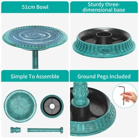 AISITIN wind-stable base keeps the bird bath secure on windy lawns