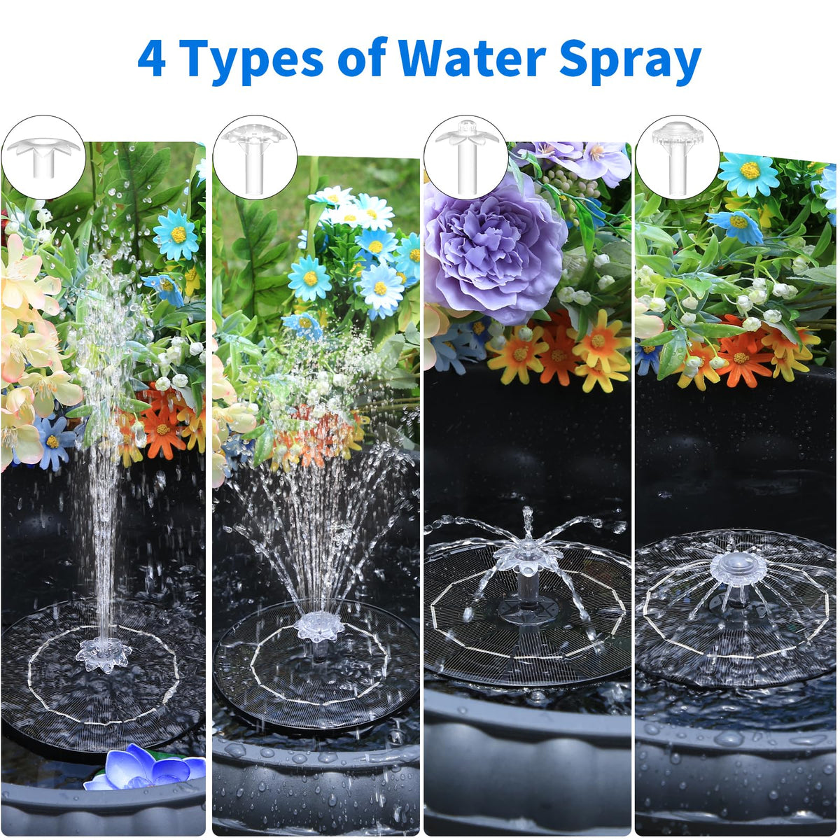 AISITIN bird bath fountain in action creates gentle water movement