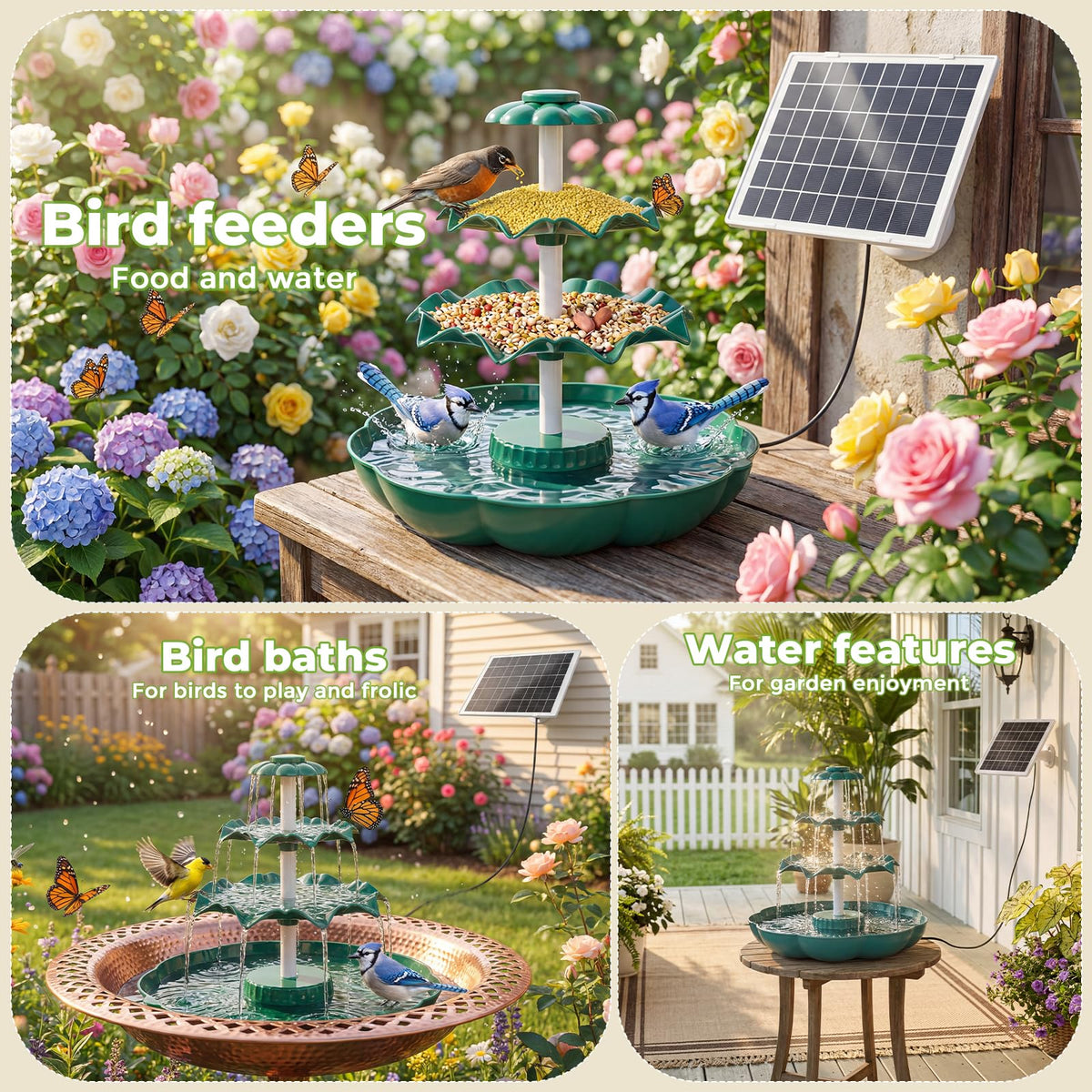 AISITIN bird feeder water dish supports year round bird visits
