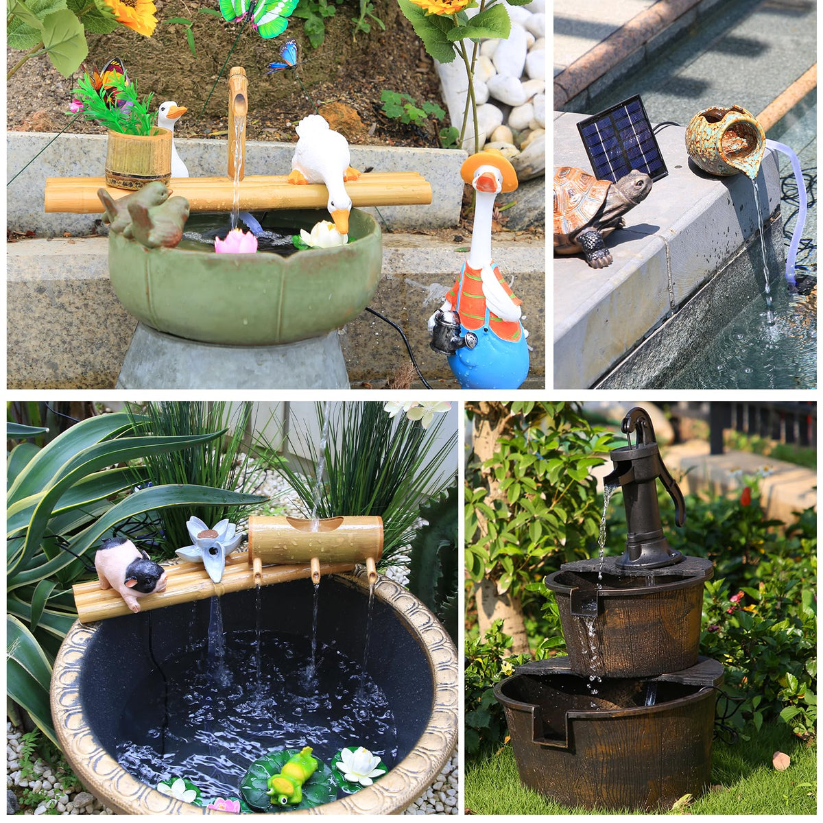 AISITIN DIY outdoor fountain with hose option for customization.