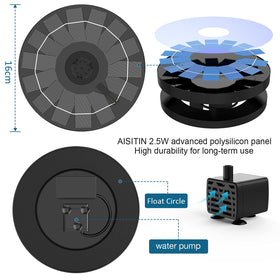 AISITIN easy-installation pump setup on water surface for any outdoor space.