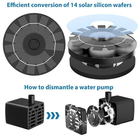 AISITIN battery-free solar fountain offers eco-friendly garden ambiance.