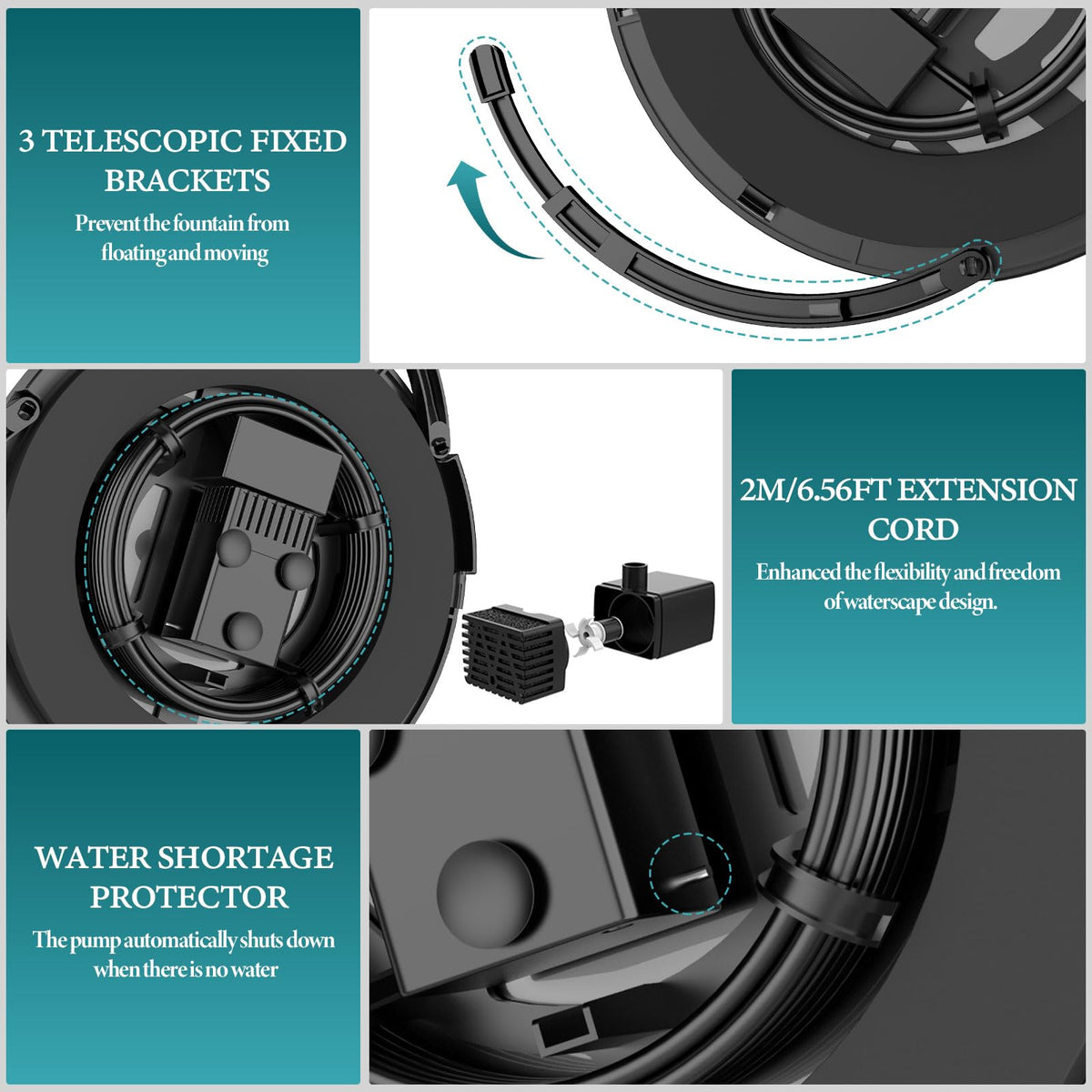 AISITIN solar fountain ideal for ponds, gardens, and outdoor spaces.