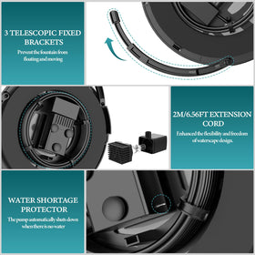 AISITIN solar fountain ideal for ponds, gardens, and outdoor spaces.
