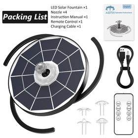 AISITIN integrated bracket ensures stable setup for garden, pond, or bird bath.