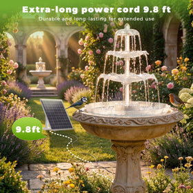 AISITIN eight-color LED lights illuminate the fountain at night.