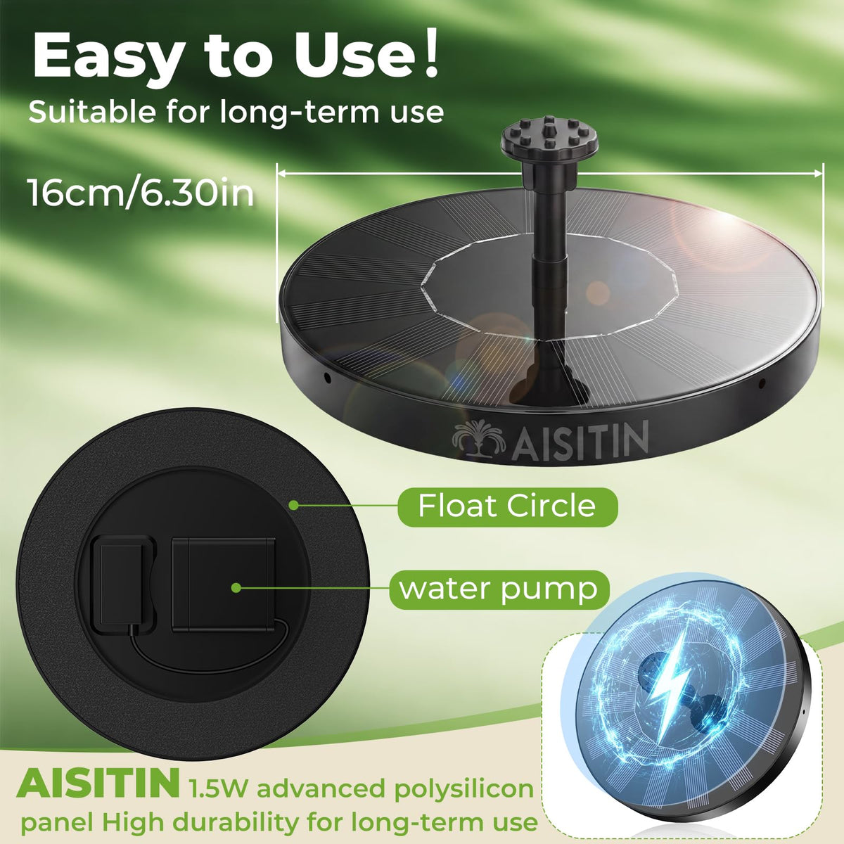 AISITIN outdoor fountain decor enhances garden ambiance.