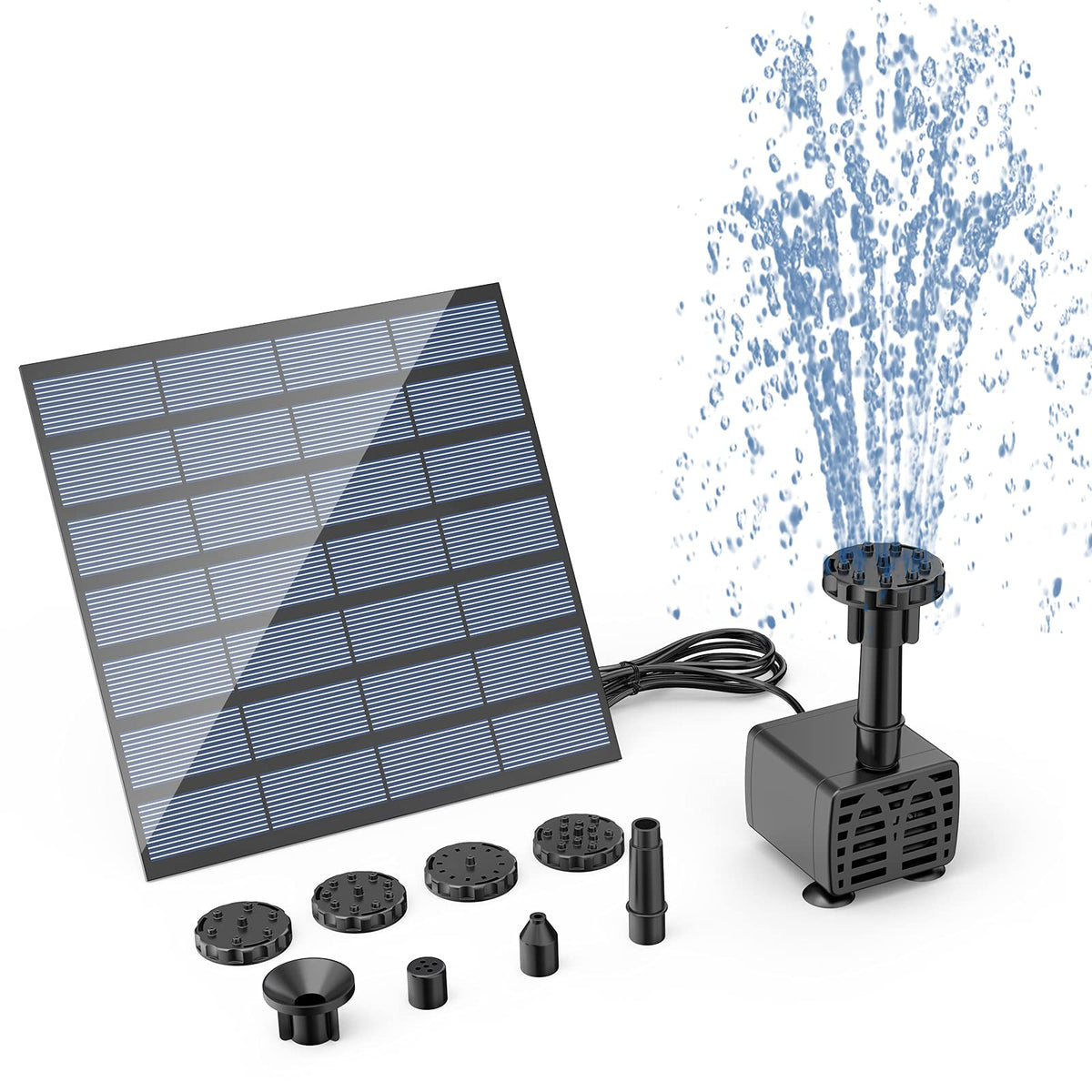 AISITIN panel and pump in sunlit setup for reliable outdoor fountain