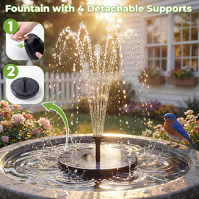 Six-nozzle AISITIN fountain creates varied spray patterns for garden ponds