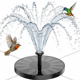 AISITIN solar bird bath fountain with six nozzles for a lively garden display.
