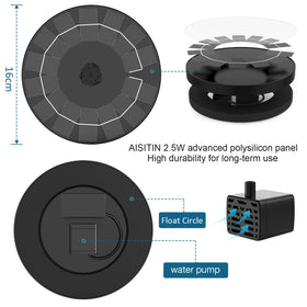 AISITIN battery-free design runs on sunlight for eco-friendly operation.