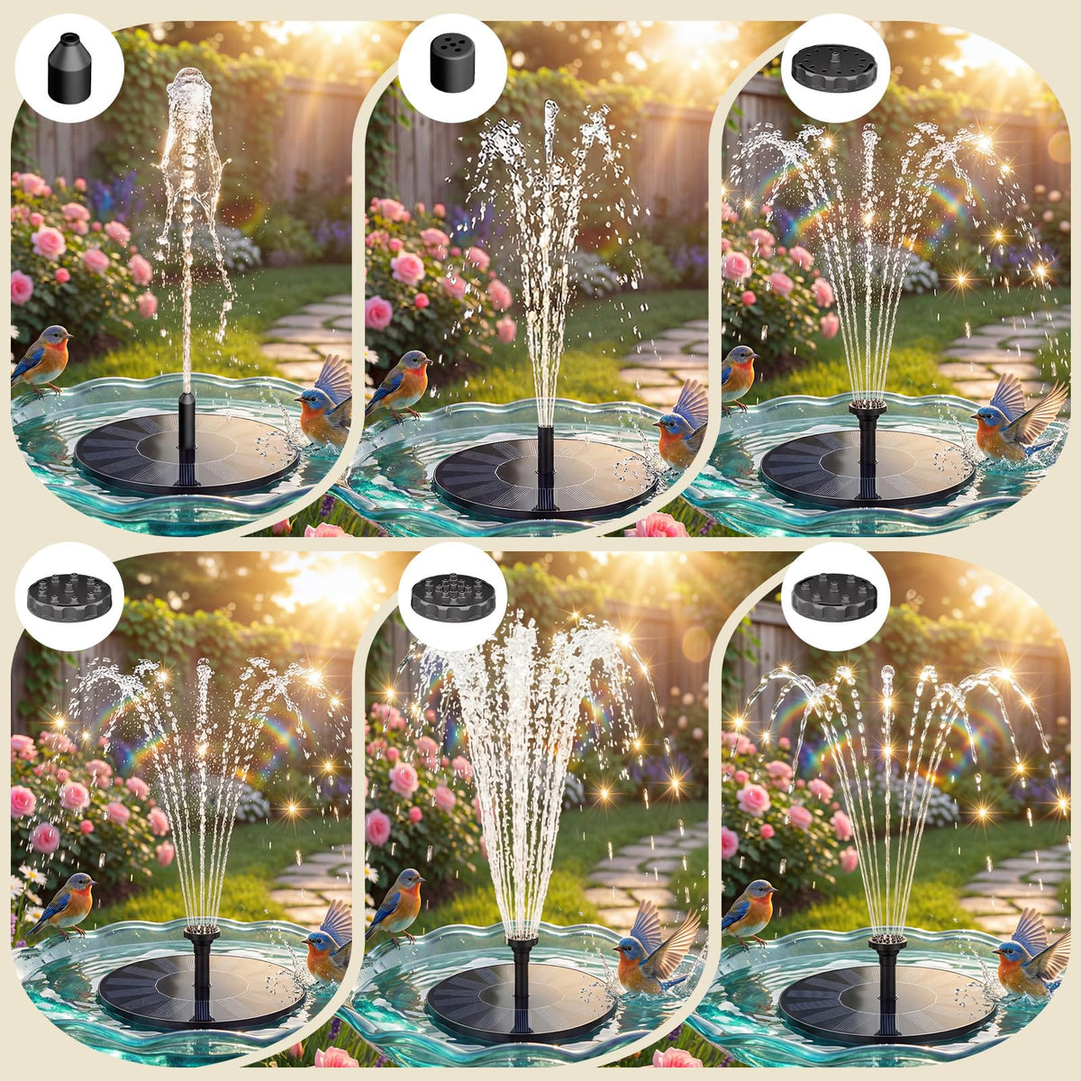 AISITIN fountain uses stabilizing brackets to prevent shifting and splashing
