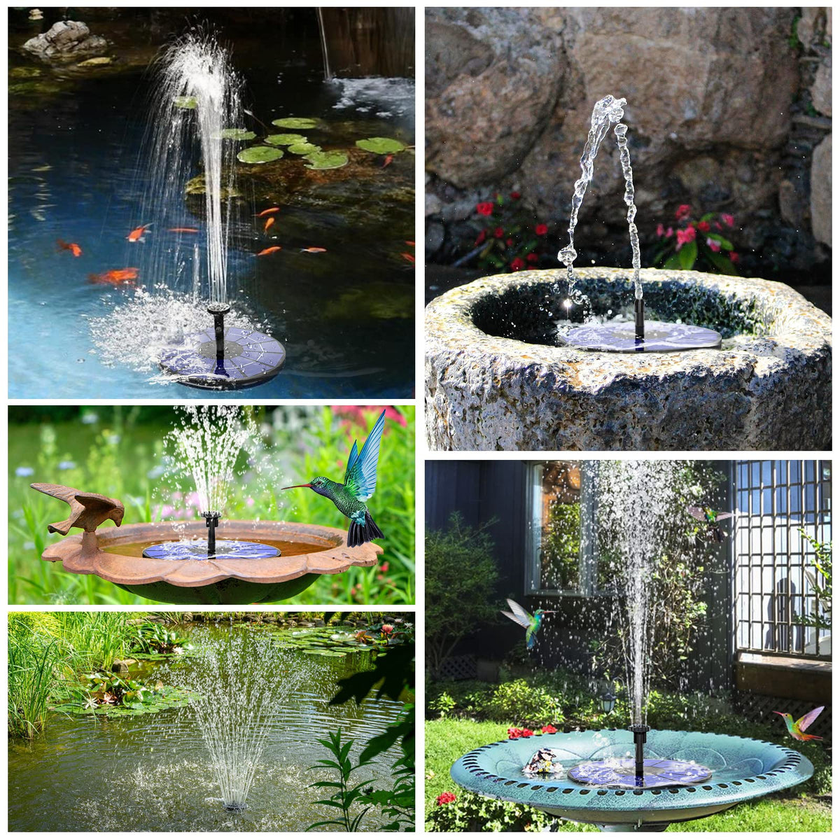 AISITIN fountain is powered without external electricity for easy setup.