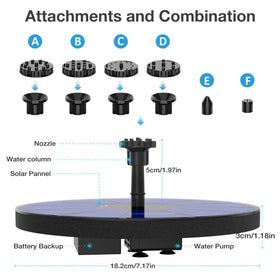AISITIN garden fountain with 7.8-inch diameter fits ponds and basins.