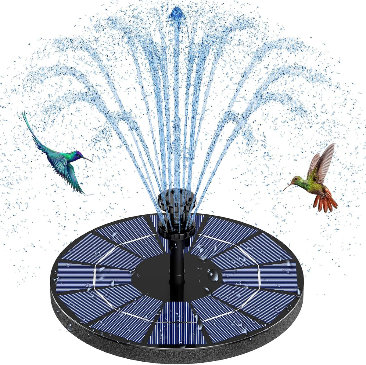 AISITIN solar panel captures sunlight to power the fountain efficiently.