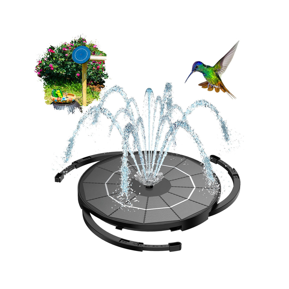 AISITIN solar fountain pump with 3.5W panel for quick water circulation in bird baths.
