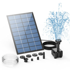 AISITIN solar fountain pump panel setup in direct sunlight for eco-friendly water features.