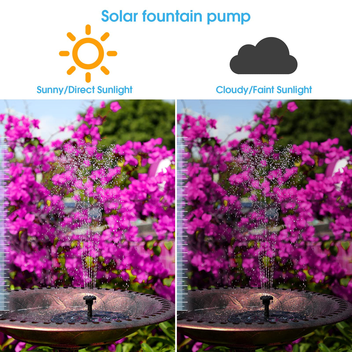 AISITIN fountain six nozzles offer varied spray styles for customization.