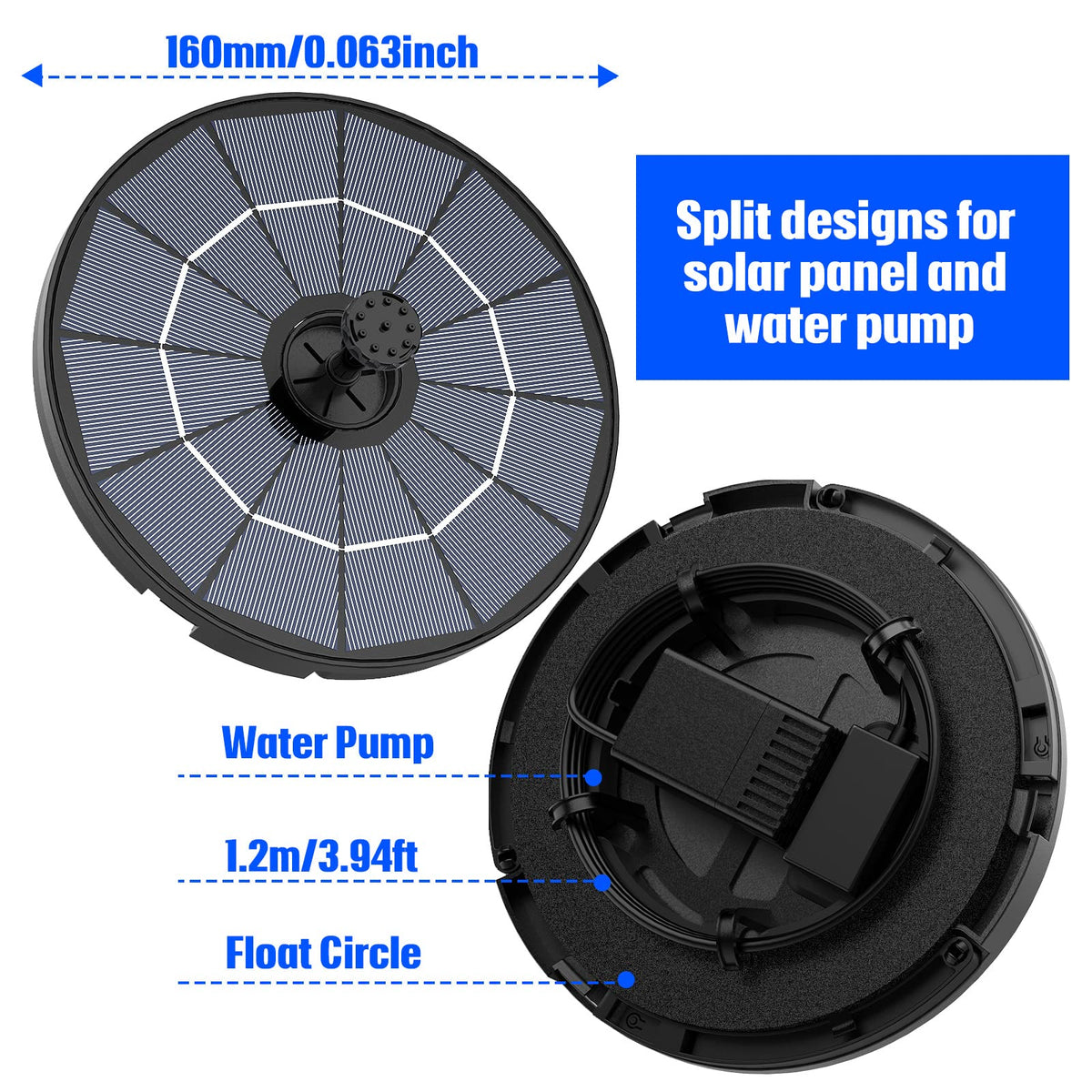 AISITIN solar panel and pump connection shows easy outdoor wiring