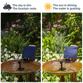 AISITIN solar water pump garden water feature in a vibrant yard