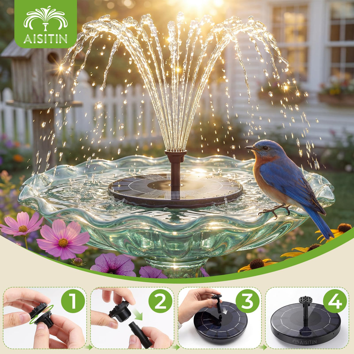 AISITIN fountain oxygenates water for healthy pond environments