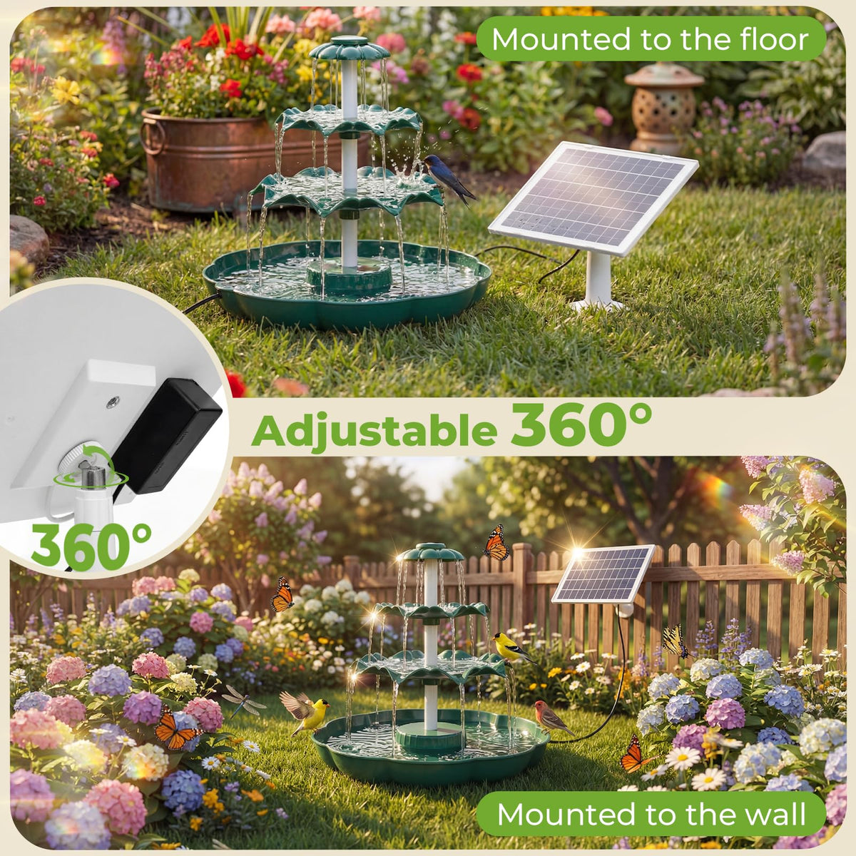 AISITIN 9 water streams create dynamic fountain visuals for yards