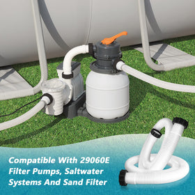 AISunGoo hoses improve reach between pool, pump, and filter components.