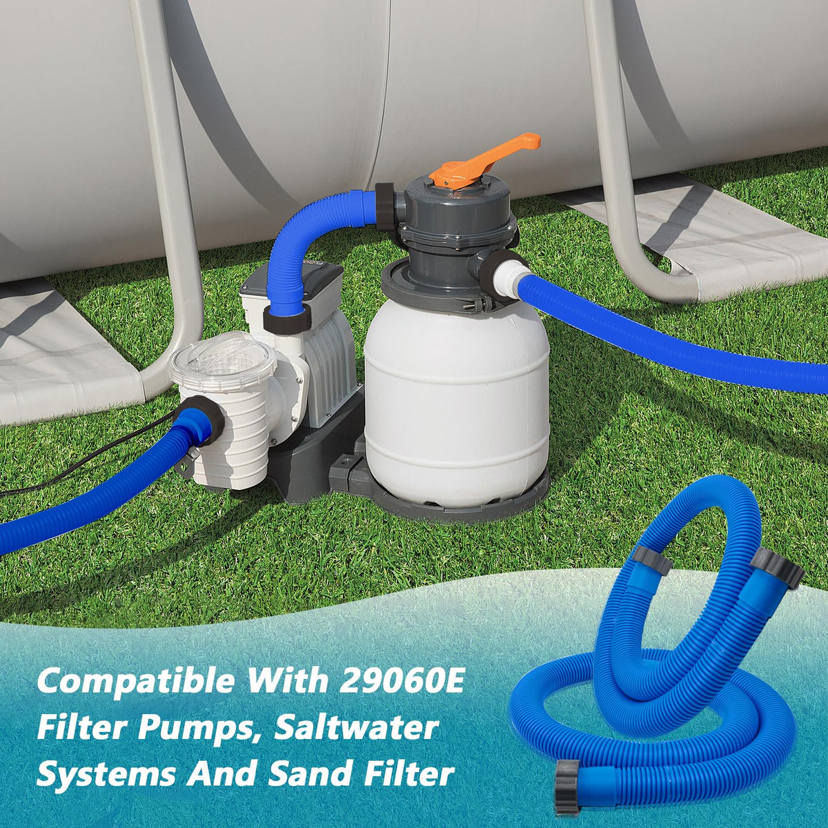Includes two hoses for easy simultaneous replacement.