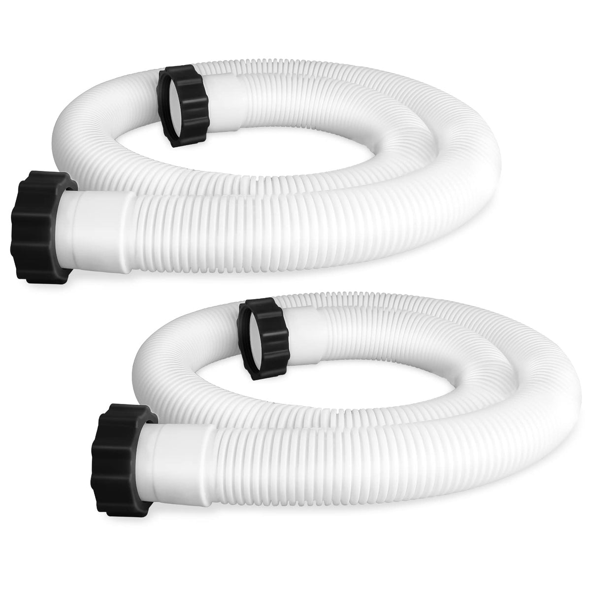 AISunGoo two-piece pool hoses, 59 inches long, extend reach for easy pump connections.