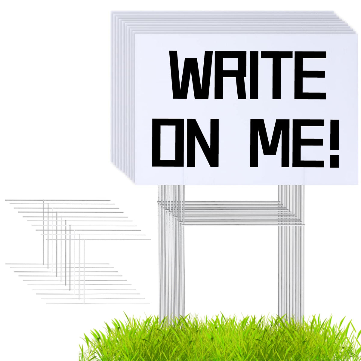 AITIKUE blank yard sign 18x12 front view, easy to customize for quick event messaging.
