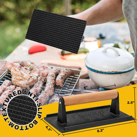 AIVIKI grooved-bottom press creates grill marks and helps with drainage.