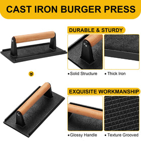 AIVIKI burger press with a wood handle for safe, comfortable use.