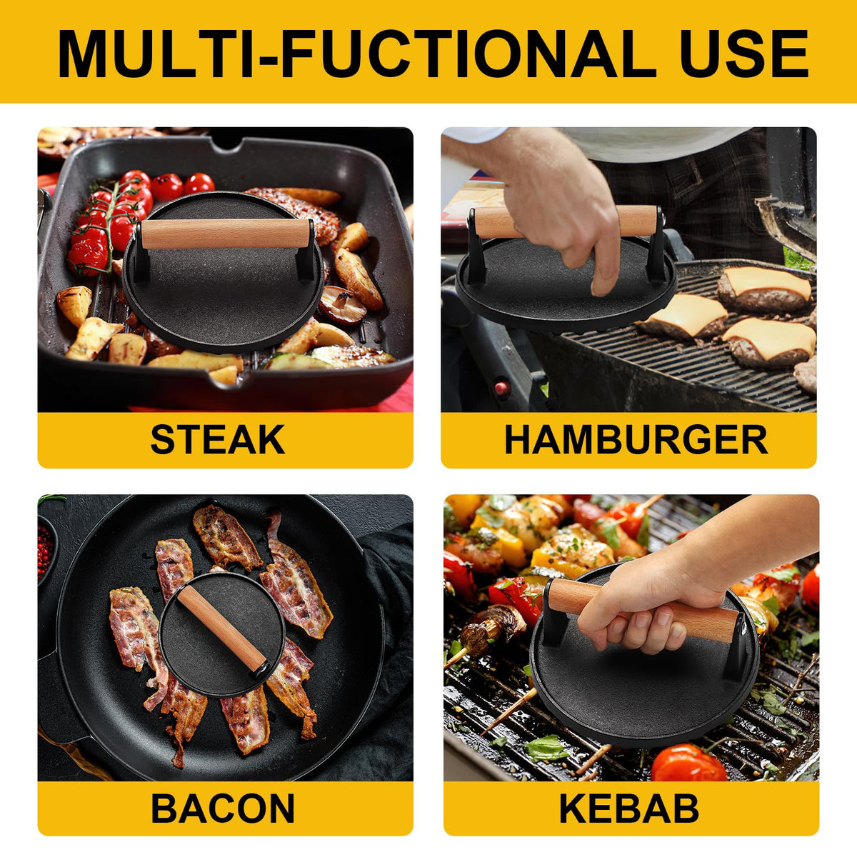 AIVIKI press on stove, oven, or griddle for versatile cooking