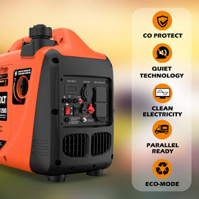 AIVOLT 1600W inverter generator side panel with accessible controls for quick setup