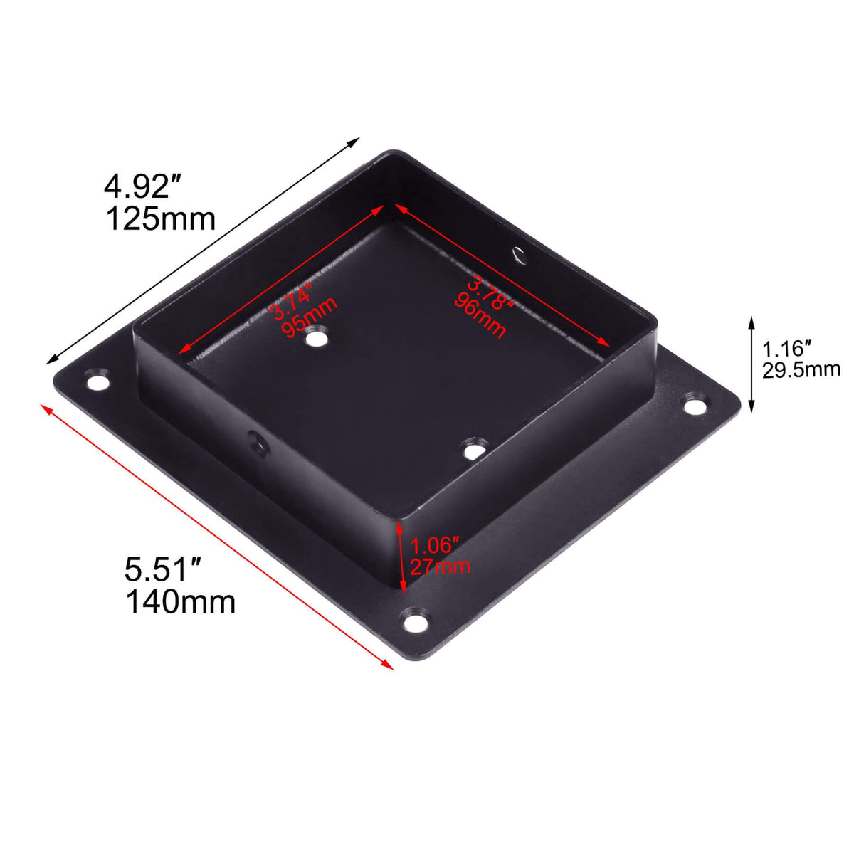 Aiwaiufu metal flange holder with screws for reliable post mounting.