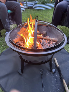 AIZEUSS fire pit mat for under grills and pits protects surfaces.
