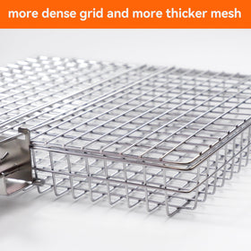 Dishwasher-safe AIZOAM grill basket for easy cleanup after grilling.