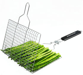 AIZOAM shallow grill basket lightweight design for weekend BBQs