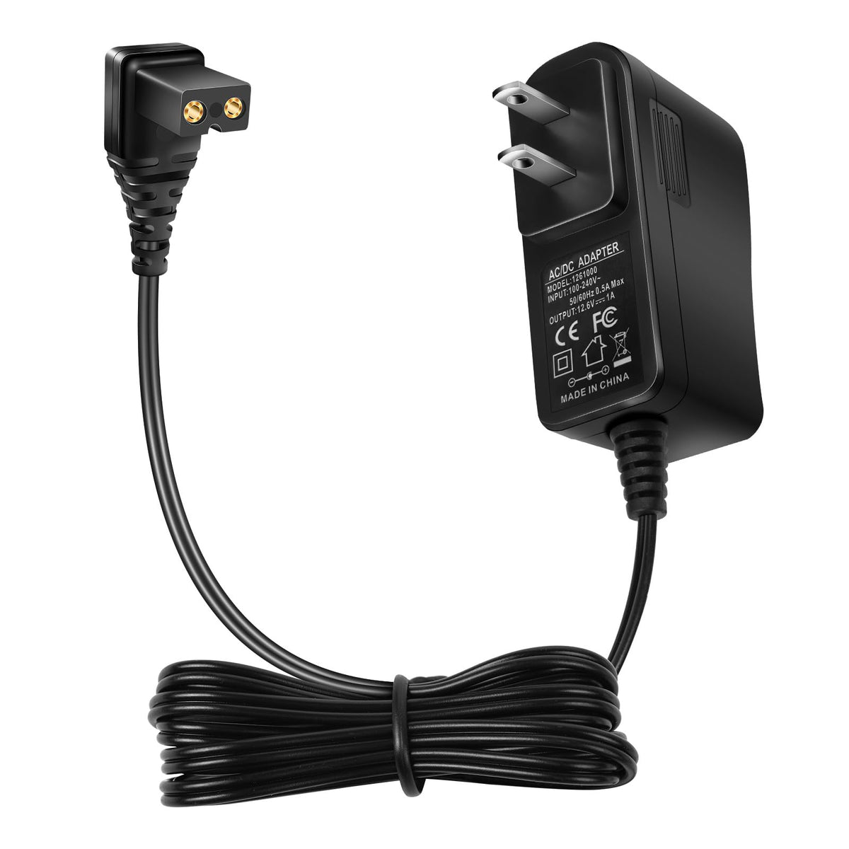 AIZYSY 2-pin 12.6V adapter front view for pool cleaners