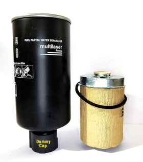 AJ Automotive Mahindra fuel filter bundle showing compatibility and clear kit components