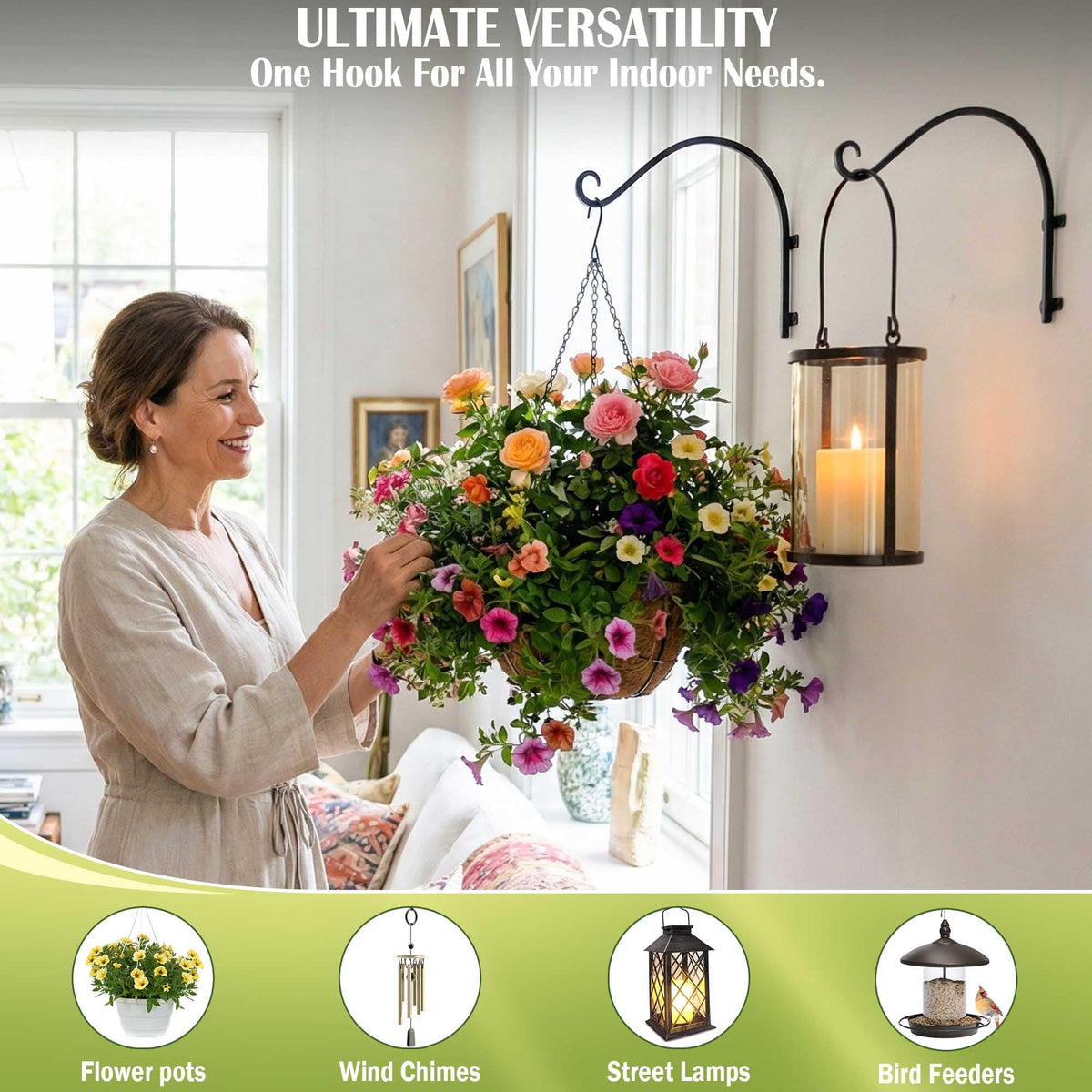 AJART bird feeder hanger creates space-efficient garden focal points.