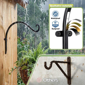 AJART bird feeder wall hook 12-inch keeps feeders secure during windy days.